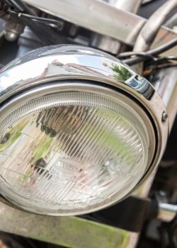 Vintage,Old,Motorcycle,Headlight,Closeup